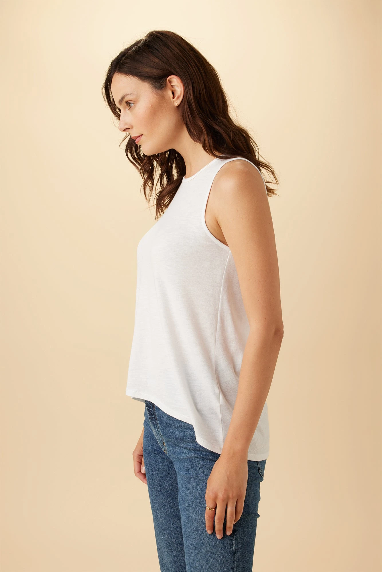 Sadie Reverie Slub Tank - White 2 Sadie Reverie Slub Tank - White - Image 2