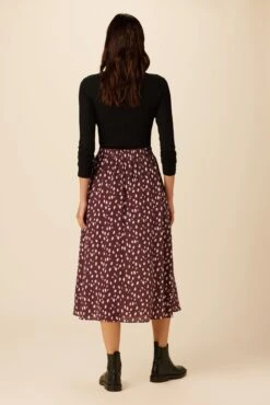 Blaze Washable Silk Skirt - Pebble Dot Plum -Outlet Sleek Vest Store 21 9838 Blaze Plum Ivory 3