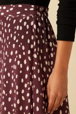 Blaze Washable Silk Skirt - Pebble Dot Plum -Outlet Sleek Vest Store 21 9838 Blaze Plum Ivory 5