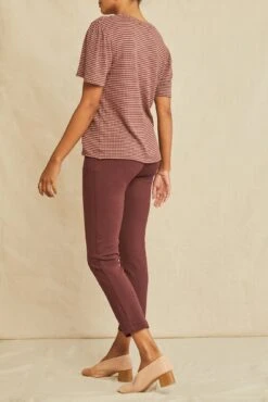 Odilia Scallop Knit Tee - Maple Quartz Stripe -Outlet Sleek Vest Store 2304 Odilia Scallop Maple Quartz 3970 web bfba2507 8777 453d 9919 a5a168346096