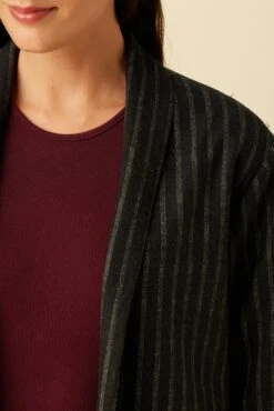 Viva Upcycled Wool Jacket - London Stripe -Outlet Sleek Vest Store 24 1503 Viva London Stripe 4