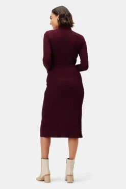Gadot Paris Rib Skirt - Plum 8 Gadot Paris Rib Skirt - Plum -Outlet Sleek Vest Store 3800R1 Lux Turtleneck Plum 3