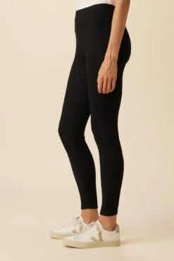 Magda Paris Rib Leggings - Black -Outlet Sleek Vest Store 4700 Magda Legging Black 2