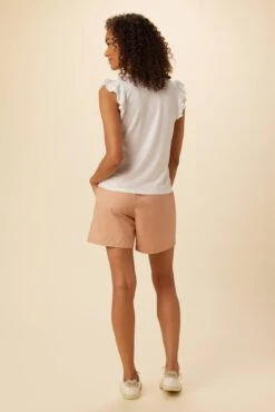 Aretha Reverie Slub Top - White -Outlet Sleek Vest Store 5205R1 Aretha White 3