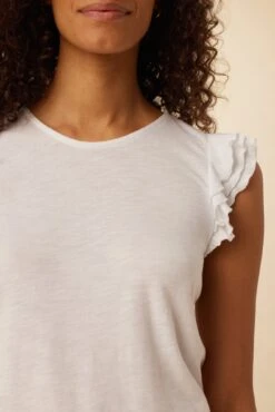 Aretha Reverie Slub Top - White -Outlet Sleek Vest Store 5205R1 Aretha White 4