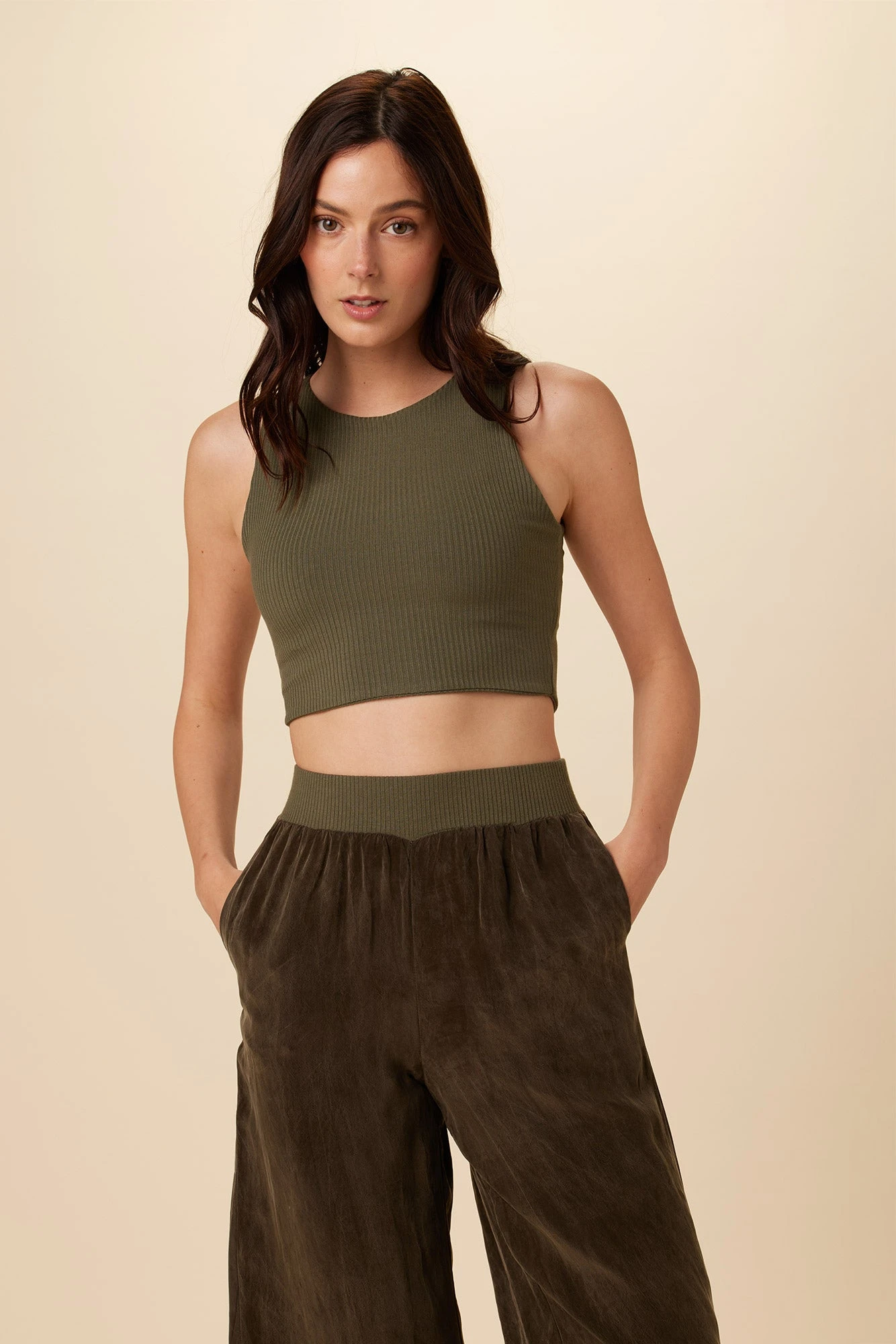 Katrina Paris Rib Tank - Calla Green 1 Katrina Paris Rib Tank - Calla Green