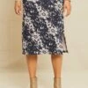 Vindy Sweater Knit Skirt - Lola Floral Blue