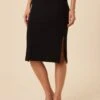 Vindy Sweater Knit Skirt - Black