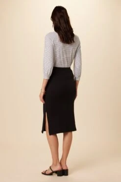 Vindy Sweater Knit Skirt - Black 6 Vindy Sweater Knit Skirt - Black -Outlet Sleek Vest Store 7606 Vindy Swit Black 3