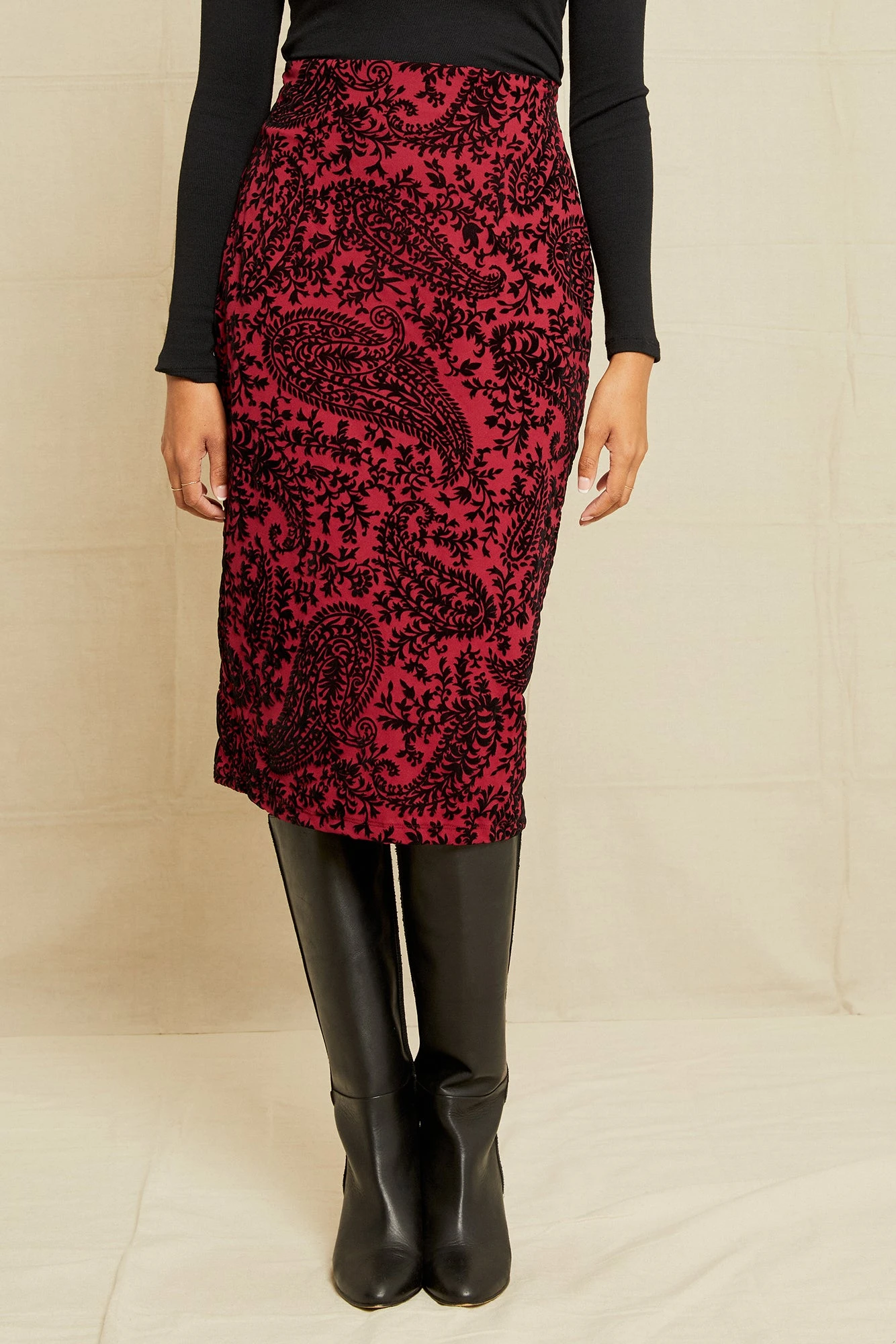 Alice Upcycled Skirt - Bordeaux Floral 1 Alice Upcycled Skirt - Bordeaux Floral