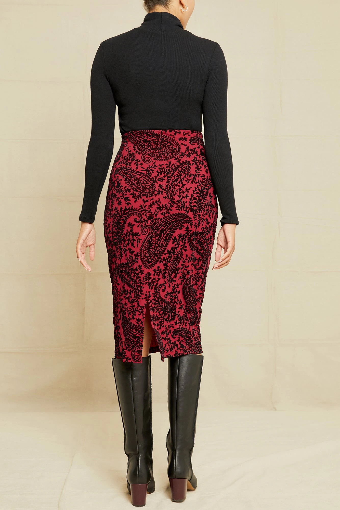 Alice Upcycled Skirt - Bordeaux Floral 3 Alice Upcycled Skirt - Bordeaux Floral - Image 3