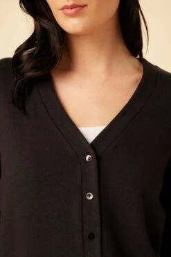 Zahra Swit Cardigan - Black -Outlet Sleek Vest Store 7924 Zahra Black 4