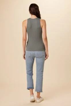 Jillian Dream Rib Tank - Moss 6 Jillian Dream Rib Tank - Moss -Outlet Sleek Vest Store 7928 Jillian Moss 3