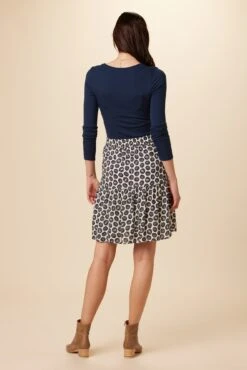 Francesca Ecovero Skirt - Calico Navy -Outlet Sleek Vest Store 7931 Francesca Calico Navy 3