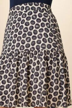 Francesca Ecovero Skirt - Calico Navy -Outlet Sleek Vest Store 7931 Francesca Calico Navy 4