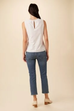 Ryan Upcycled Cotton Top - White 9 Ryan Upcycled Cotton Top - White -Outlet Sleek Vest Store 7940 Ryan White 3