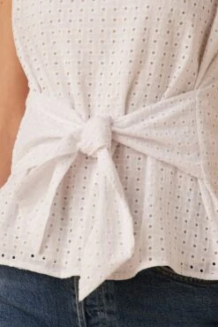 Ryan Upcycled Cotton Top - White 8 Ryan Upcycled Cotton Top - White -Outlet Sleek Vest Store 7940 Ryan White 4