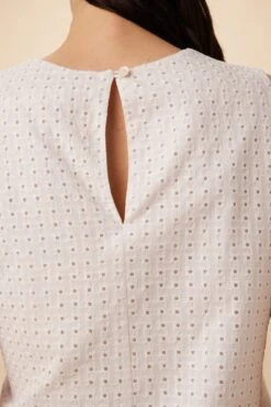 Ryan Upcycled Cotton Top - White 7 Ryan Upcycled Cotton Top - White -Outlet Sleek Vest Store 7940 Ryan White 5