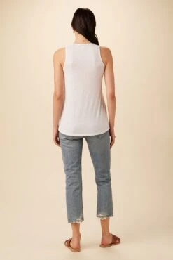 Sadie Reverie Slub Tank - White 7 Sadie Reverie Slub Tank - White -Outlet Sleek Vest Store 7951 Sadie White 3