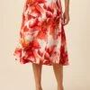 Blaze Washable Silk Wrap Skirt - Begonia