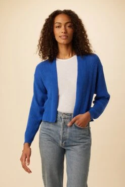 Caroline Organic Cotton Cardigan - Lapis