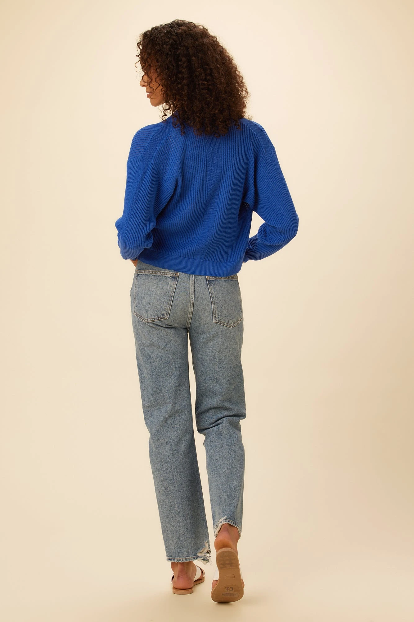 Caroline Organic Cotton Cardigan - Lapis 3 Caroline Organic Cotton Cardigan - Lapis - Image 3