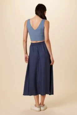 Blaze Tencel Midi Skirt - Indigo -Outlet Sleek Vest Store 9312 Blaze In3