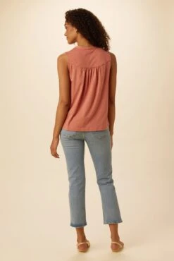 Hartley Reverie Slub Tank - Coral Haze -Outlet Sleek Vest Store 9317 Hartley Coral Haze 3