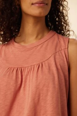 Hartley Reverie Slub Tank - Coral Haze -Outlet Sleek Vest Store 9317 Hartley Coral Haze 4