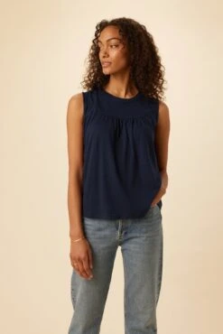 Hartley Reverie Slub Tank - Navy