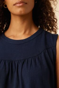 Hartley Reverie Slub Tank - Navy -Outlet Sleek Vest Store 9317 Hartley Navy 4