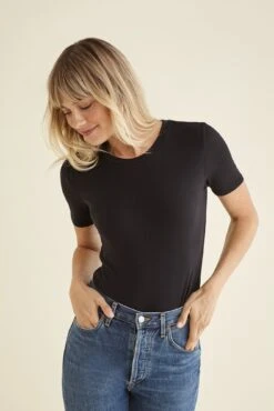 Talin Dream Rib Tee -Outlet Sleek Vest Store 9367 Talin Black 1834 web