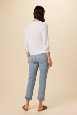 Issa Raglan Slub Tee - White Slub -Outlet Sleek Vest Store 9400 Issa Slub White 3