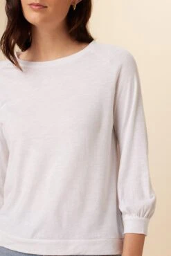 Issa Raglan Slub Tee - White Slub -Outlet Sleek Vest Store 9400 Issa Slub White 4