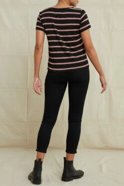 Berkeley Dream Knit Tee - Black And Quartz -Outlet Sleek Vest Store 9493SSBerkeleySausalitoBlackQuartzStripe 3299 web 542adce1 381f 43b8 8178 8c44b7630a6c