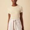 Berkeley Dream Knit Tee - Ivory Sunflower Stripe