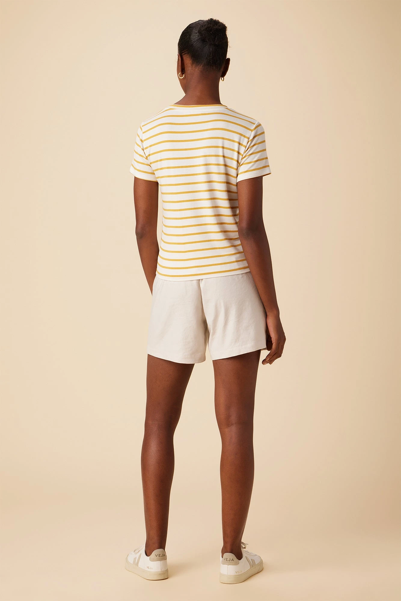Berkeley Dream Knit Tee - Ivory Sunflower Stripe 3 Berkeley Dream Knit Tee - Ivory Sunflower Stripe - Image 3