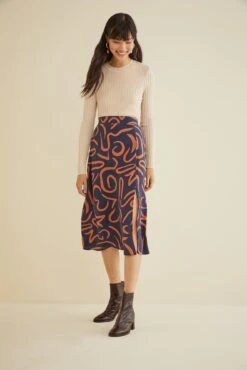 Ollie Midi Skirt - Matisse 6 Ollie Midi Skirt - Matisse -Outlet Sleek Vest Store 9678 Ollie Silk Matisse Rust 2293 web