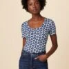 Cara Reverie Knit Tee - Calico Navy