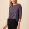 Cecelia Reverie Knit Tee - Maple Azure Stripe
