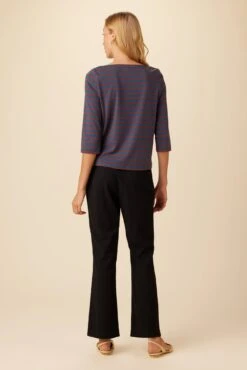 Cecelia Reverie Knit Tee - Maple Azure Stripe -Outlet Sleek Vest Store 9819 Cecelia Paris Stripe Maple Azure 3