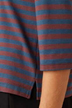 Cecelia Reverie Knit Tee - Maple Azure Stripe -Outlet Sleek Vest Store 9819 Cecelia Paris Stripe Maple Azure 4