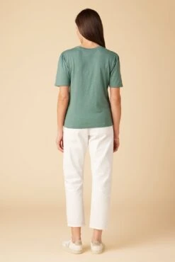 Odilia Reverie Slub Tee - Pine -Outlet Sleek Vest Store 9828 Odilia Pine 3