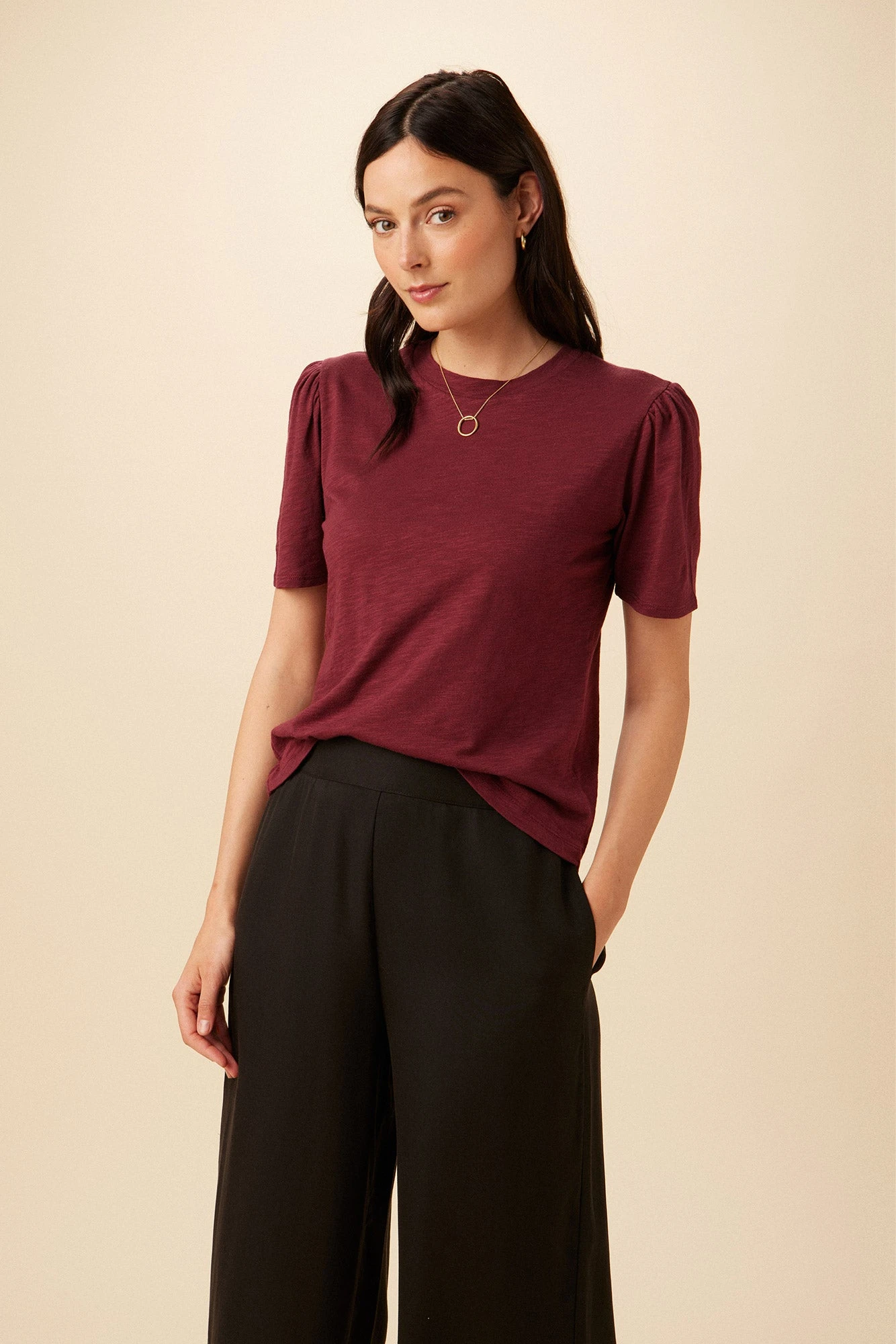 Odilia Reverie Slub Tee - Pinot 1 Odilia Reverie Slub Tee - Pinot