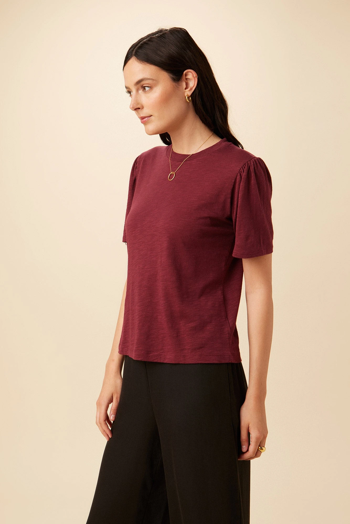 Odilia Reverie Slub Tee - Pinot 2 Odilia Reverie Slub Tee - Pinot - Image 2