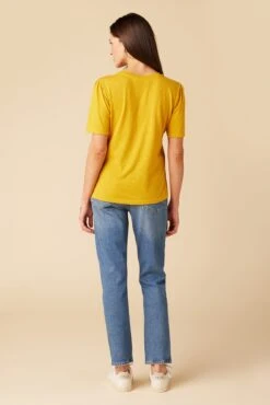 Odilia Reverie Slub Tee - Sunflower -Outlet Sleek Vest Store 9828 Odilia Slub Sunflower 3