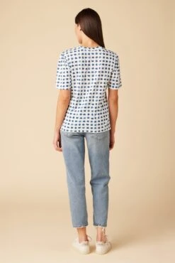 Odilia Reverie Slub Tee - Squared Up White -Outlet Sleek Vest Store 9828 Odilia Squared Up White 3