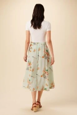 Blaze Washable Silk Skirt - Cannes Floral -Outlet Sleek Vest Store 9838 Blaze Cannes Floral 3