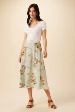 Blaze Washable Silk Skirt - Cannes Floral -Outlet Sleek Vest Store 9838 Blaze Cannes Floral 5