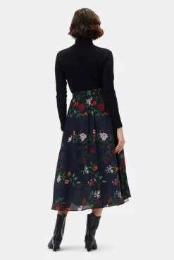 Blaze Washable Silk Skirt - Osaka Floral -Outlet Sleek Vest Store 9838 Blaze Osaka Floral 3